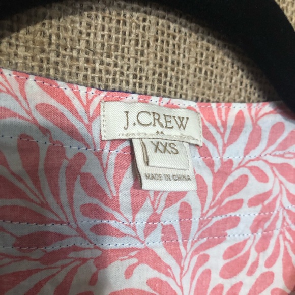 J Crew SZ XXS Tunic Top Pink Blue Short Sleeve - Picture 3 of 6